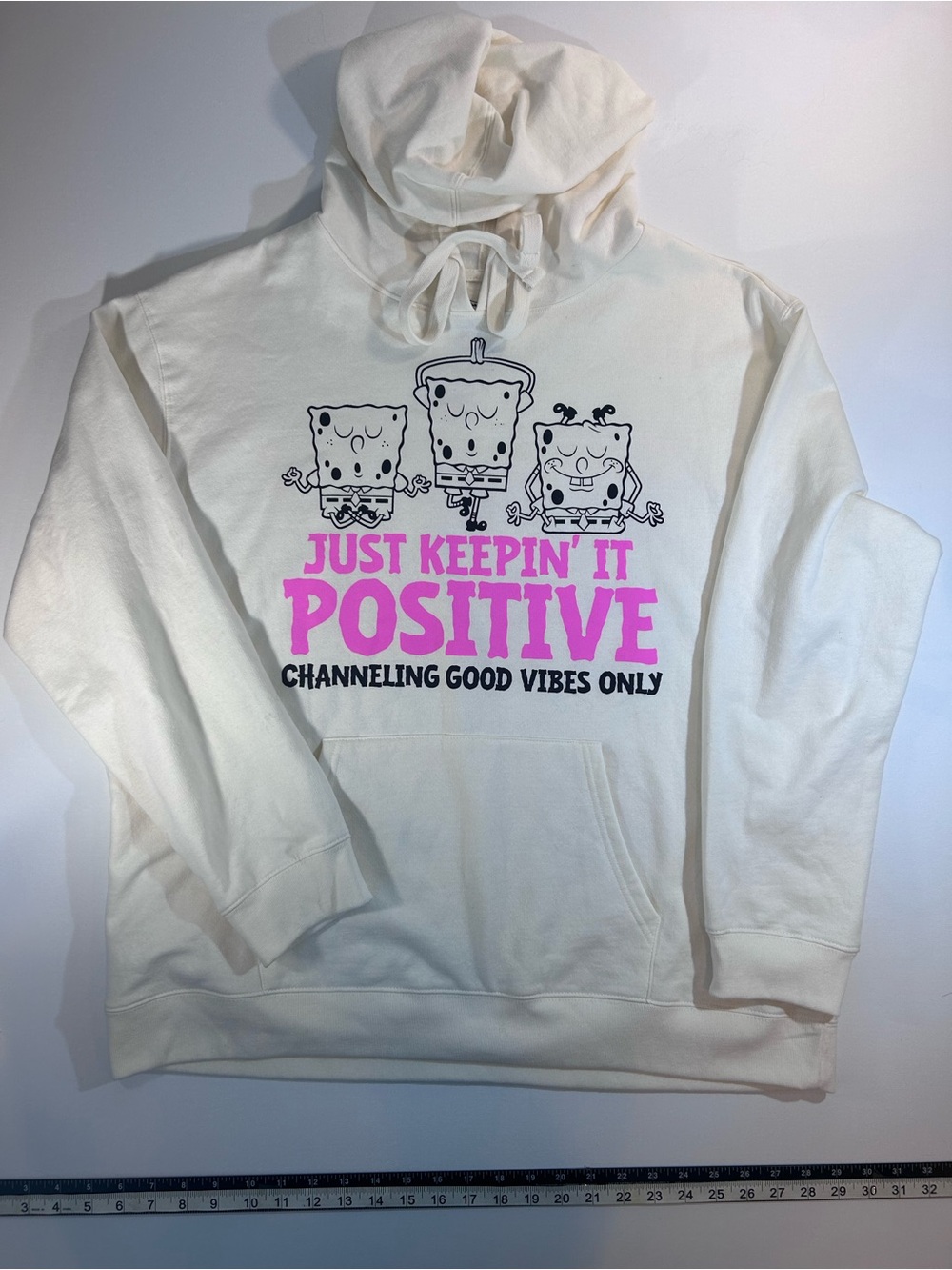 SpongeBob SquarePants “Just Keepin’ It Positive” Graphic Hoodie – XXL (20) NWOT